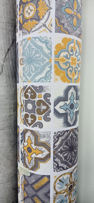 PAPEL TAPIZ TEXTURA MODERNA AZULEJOS DE 120cm DEKOADHESIVO