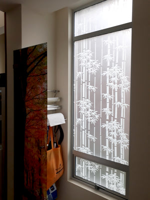 película decorativa bambú blanco para vidrio