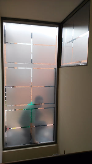 Película autoadhesiva transparente esmerilada de privacidad para ventana,  diseño de rayas mate, adhesivo de vidrio para puerta, ventana, cubierta