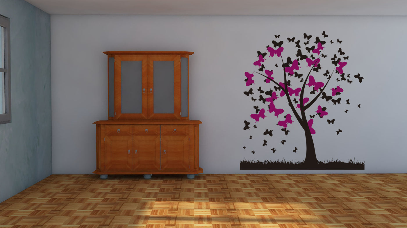 Vinilo adhesivo decorativo para pared, diseño de mariposas
