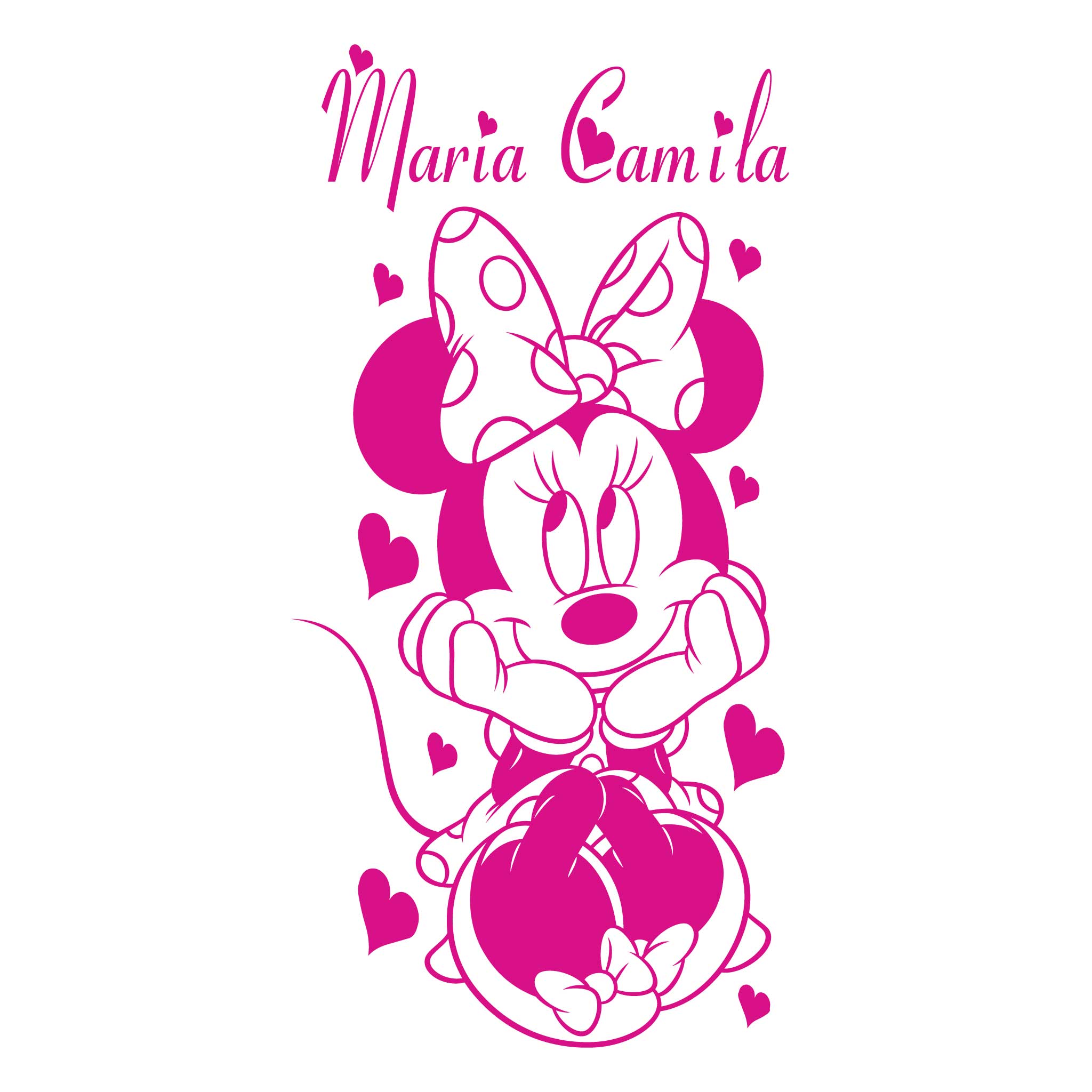 Minnie Mouse orejas nombre personalizado 26 x 24 vinilo pared Letras  palabras cotizaciones calcomanías arte Custom -  España